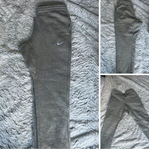 Nike Gray Sweatpants with Tapered Leg Design